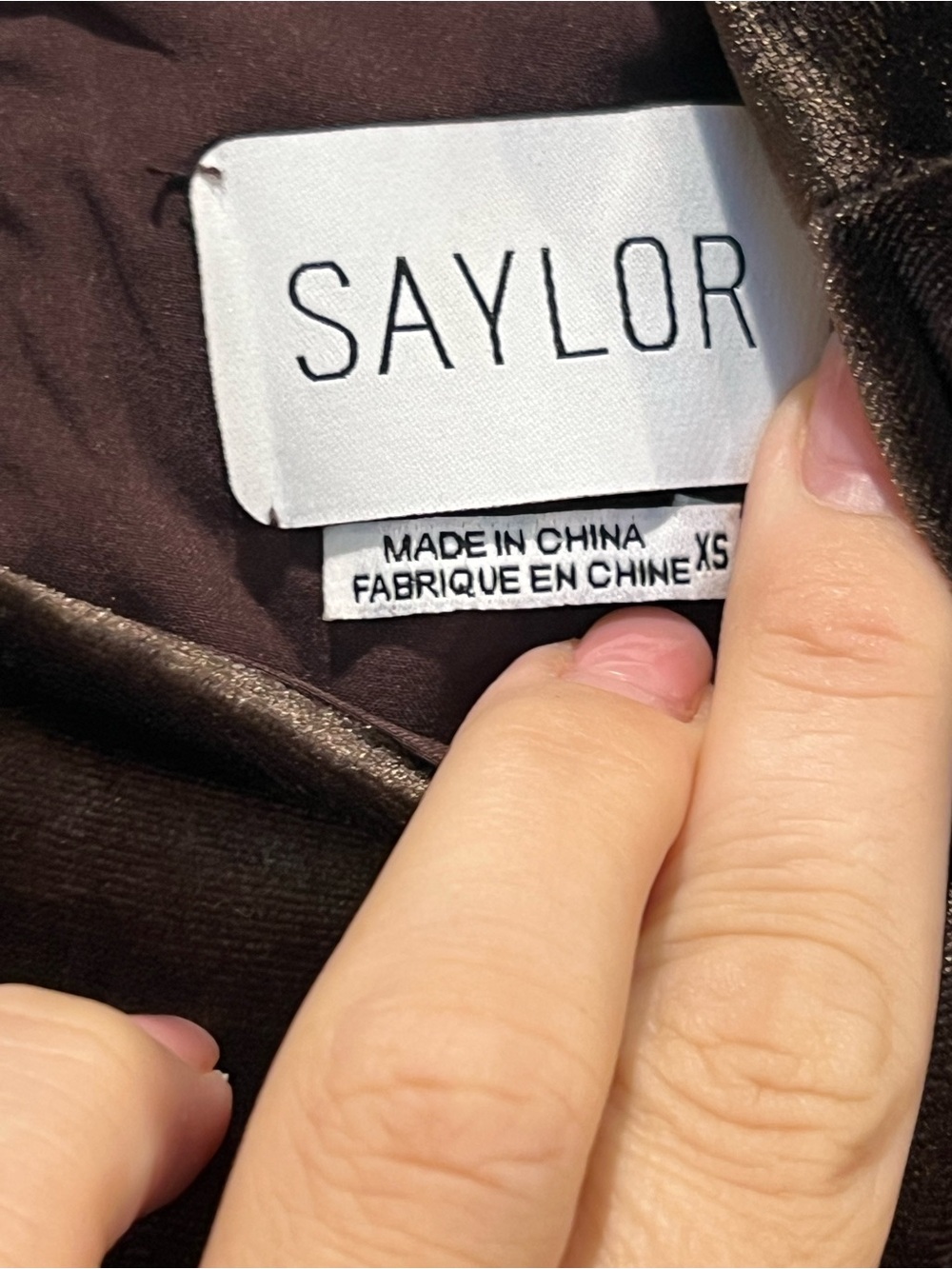 Saylor Chocolate Brown Velvet Ruched Maxi Dress XS NWT - Picture 7 of 7